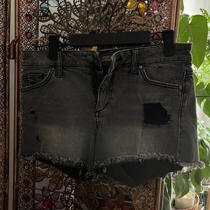 Joe’s Jeans gray/black distressed jean shorts, size 27